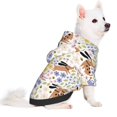 thumbnail image 2 of Goofa Floral Puppy Pattern Small Dog Sweater Hoodies Pet Grey Hooded Soft Fleece Sweatshirts with Pocket Fall Winter Puppy Cat Sweaters Warm Clothes-Large, 2 of 8