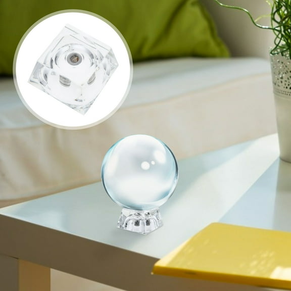ORDDIART 1Pcs Glass Base Square Crystal Balls Pedestal for Night Lamp Use