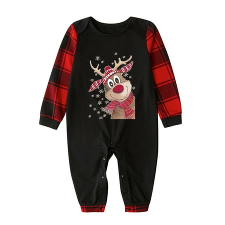 

Fesfesfes Xmas Pjs Sets Parent-child Attire Christmas Suits Patchwork Plaid Printed Homewear Round Neck Long Sleeve Pajamas Baby Sets Sale Clearance