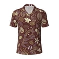 thumbnail image 2 of Daiia Coffee and Flowers Pattern Men’s Polo Shirts,Solid Deck Shirt,Classic Fit, Breathable Cotton Polo for Casual and Sport Wear-X-Large, 2 of 7