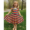 thumbnail image 5 of Flutter Sleeve Rainbow Twirly Dress, 5 of 11