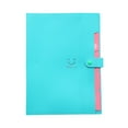 thumbnail image 1 of 5 Pockets Plastic Expanding File Folders A4 Letter Size Snap Closure Accordion Folder Paper Document Organizer Set (Lake Blue), 1 of 3