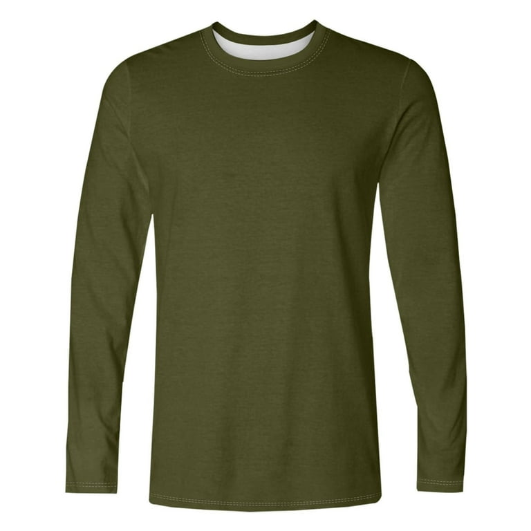 lkfuzj Men's Fashion T-Shirt Cotton Long Sleeve Classic Blouses