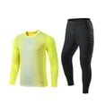 thumbnail image 2 of Kids Goalkeeper Uniform, Multicolor Long Sleeve Football Training Set, Soccer Goalie Jersey & Pants For Boys & Girls Yellow 11-12 Years, 2 of 5