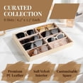thumbnail image 5 of Sunglass Organizer, Beige Velvet Glasses Trays - Eyeglasses Watches Jewelry Display - Men Women (8 Grids), 5 of 8