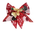 thumbnail image 2 of Fiudx Adorno Navideño de Lazo, Diseño de Lino Rojo, Detalle de Campanas, Ideal para Árbol de Navidad o Caja de Regalo, Decoración Festiva para El Hogar, Regalo Festivo, Tamaño 9 X 8,5 Cm., 2 of 6