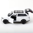 thumbnail image 1 of Réplica de modelo de coche de juguete fundido a presión Range Rover a escala 1/36, tres puertas que se pueden abrir, función de retroceso, juguete para niño.,Range  white, 1 of 7