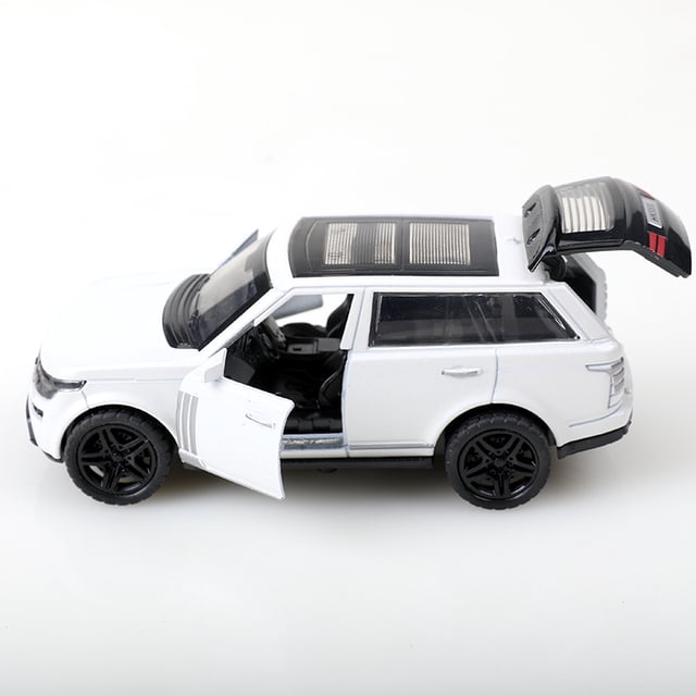 Réplica de modelo de coche de juguete fundido a presión Range Rover a escala 1/36, tres puertas que se pueden abrir, función de retroceso, juguete para niño.,Range white