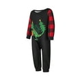 thumbnail image 3 of Family Matching Christmas Pajamas, Long-Sleeved Cartoon Dinosaur Print Tops + Plaid Pattern Trousers Sleepwear Outfits, 3 of 9