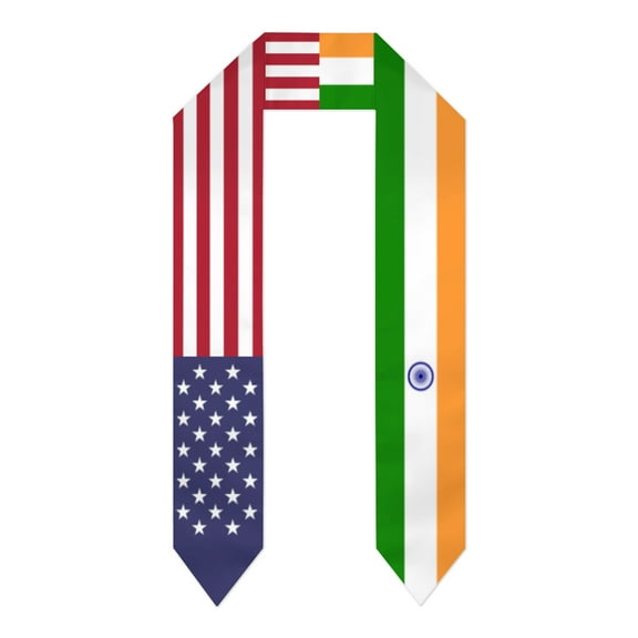 India & USA United States Flag Shawl Sash Stole Graduation Shawls Wraps Scraf For International Study