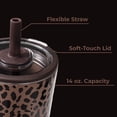 thumbnail image 4 of HydroJug Everyday Tumbler – Ceramic-Lined Insulated Tumbler with Straw and Soft-Touch Lid, Cup Holder Friendly – 14 oz, Brown Leopard, 4 of 6