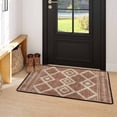 thumbnail image 4 of Boho Kitchen Mat 31"x20", Washable Non Slip Soft Plush Low Profile Kitchen Rug, Geometric Neutral Textured Sink Mat for Laundry Room, Bedroom & Office, Brown, 4 of 6