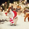 thumbnail image 5 of ‌Christmas Wooden Reindeer Ornament with Knitted Scarf - 3.9in Tall,Cute Santa Hat & Red Nose,Perfect for Xmas Tree,Door,Wall Decor,2025 Holiday Decorations‌, 5 of 6