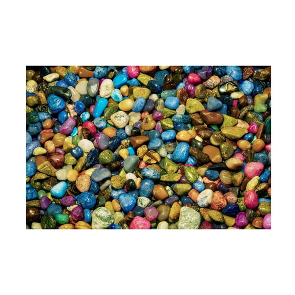Canvas Wall Art - Dennis Frates 'Colorful Polished Rocks' Wall Art for Living Room, Bedroom, or Office Décor by Trademark Fine Art - 19 x 12 Inches