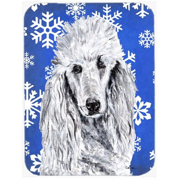 Carolines Treasures  White Standard Poodle Winter Snowflakes Mouse Pad