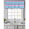 thumbnail image 4 of Valances for Windows Blue Purple White Striped Rod Pocket Cafe Window Treatments Valance Curtains for Kitchen Bathroom Laundry Basement Windows 42"x12", 4 of 9