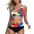 thumbnail image 1 of YOUSNH Maillots de Bain Maillots de Bain Maillots de Bain Taille Plus Imprimé Maillots de Bain Rembourrés Women Tankinis Set Maillots de Bain for Women Rouge S, 1 of 5