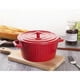 thumbnail image 4 of Colorful ceramic pot with lid 1 quart ceramic casserole dish for oven baking, red., 4 of 5