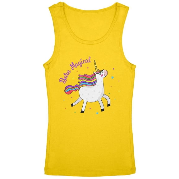 Unicorn Born Magical Youth Girls Tank Top Yellow YLG