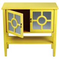 thumbnail image 1 of Hampton 2-Door Console Cabinet with Lattice Mirror Inserts & Shelf - Yellow, 1 of 1