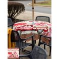 thumbnail image 4 of Outdoor Tablecloth with Umbrella Hole and Zipper, Pink Valentine's Day Square Table Cloth 60x60 Inch Waterproof Tablecloth, Love Heart Romantic Roses Gnomes Truck Picnic Table Cover for Patio Camping, 4 of 7