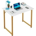 thumbnail image 2 of PayLessHere 32 inch Computer Desk,Office Desk with Metal Frame,Adults can easily use it,Gold, 2 of 8
