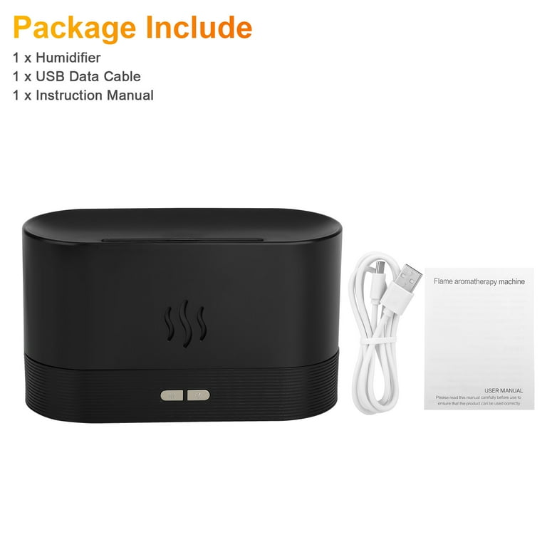 WWW_AROMADIFFUSER_HALF × 2 WHAT WE WANT TSV 180ml 3D Flame Humidifier, USB Essential Oil Diffuser