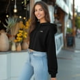 thumbnail image 4 of Dalix Salty Embroidery Fleece Hoodie Cropped Long Sleeve Drawstring Fall Spring Womens in Black 2XL XX-Large, 4 of 5