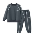 thumbnail image 6 of NAISIBABY Outfit Sets for Girls Long Sleeve Crew Neck Sweatshirt +Pants Fall 2-Piece Set Dark Gray Size 13, 6 of 7