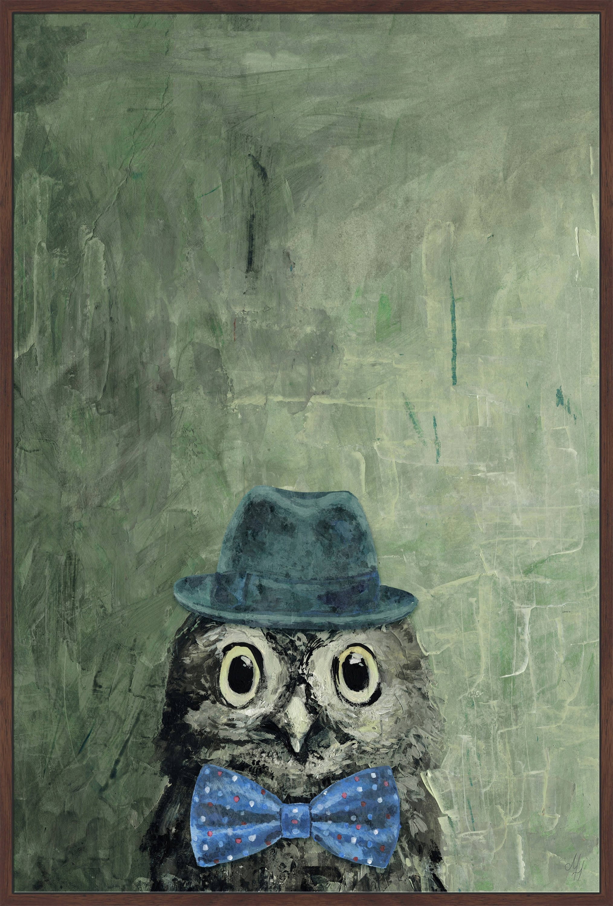 Mister Owly Floater Framed Painting Print on Canvas