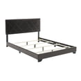 thumbnail image 2 of Modern Sleep Matelas Faux Leather Upholstered Bed, Brown and Full, 2 of 9