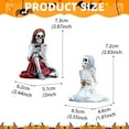 thumbnail image 3 of Halloween Resin Chat Skeleton Girl Set 2 Outdoor Courtyard Flower Pot Balcony Desktop Decoration, 3 of 9