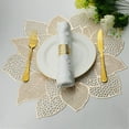 Gold Round Placemats for Dining Table Set of 6 Pressed Vinyl Metallic ...