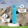 thumbnail image 3 of oliveware Premium RIDGED Range Plastic Water Bottle, 400ml, Set of 3, Blue, 3 of 4