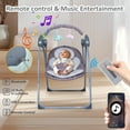 thumbnail image 4 of RICHYOUNG Folding Baby Swing for Infant,Bluetooth Music,Remote Control,5-Speed Baby Bouncer(Gray), 4 of 10