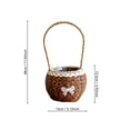 thumbnail image 3 of Hanging Planter Basket With Handle And Built-In Plastic Liner For Indoor Outdoor Plants Boho Style Rattan Woven Decorative Flower Pot, 3 of 3