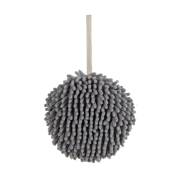 Paquete de 2 Toallas de Mano de Microfibra Superabsorbentes | Toallas de Secado Rápido de 17 Cm para Cocina y Baño con Perchas | Toallas de Chenilla de Secado Rápido En Gris y Azul