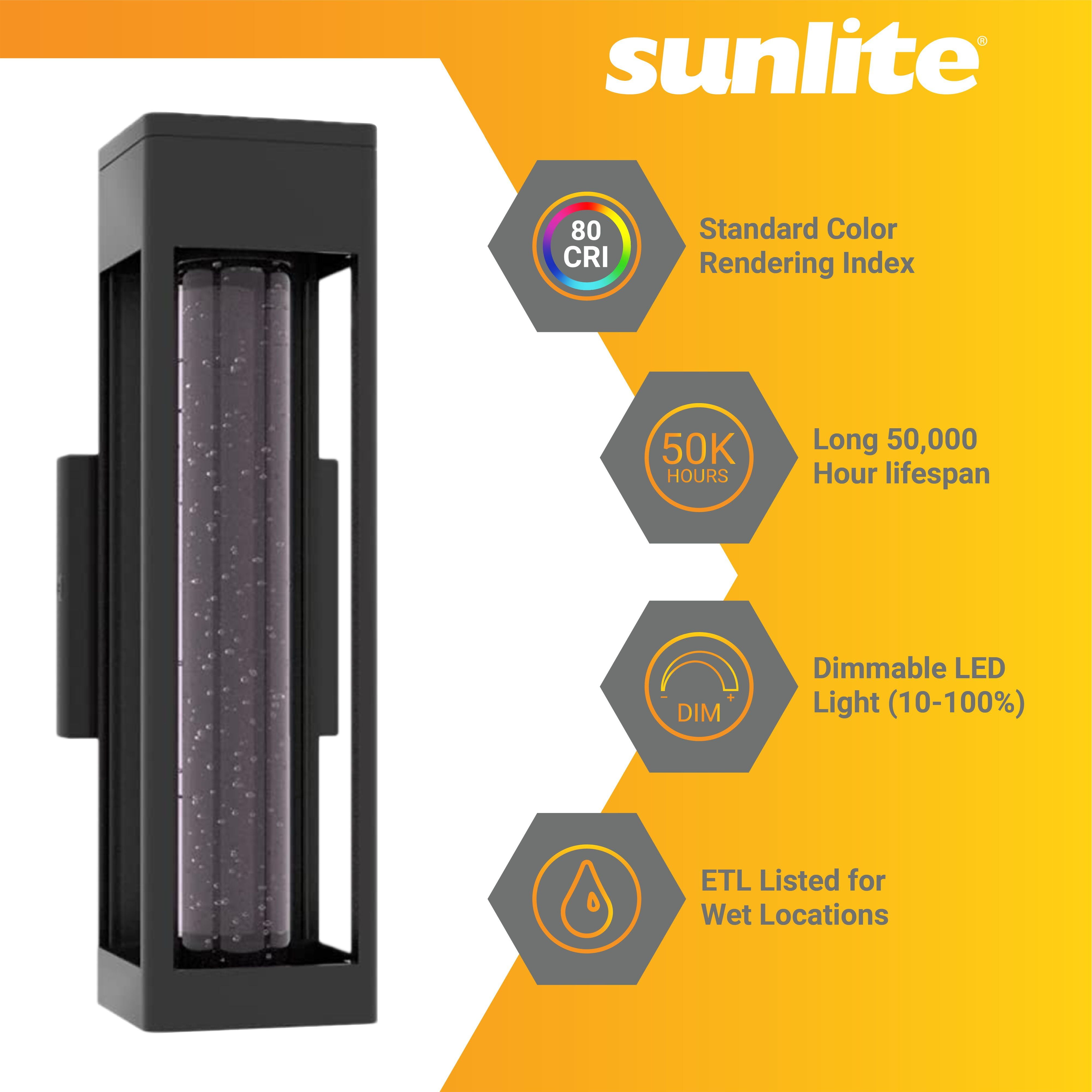 Sunlite LED Cage Raindrop Wall Sconce Light Fixture, 12 Watts, 500 Lumens, Color Selectable 30K/40K/50K, Dimmable, 120V, ETL Listed, Oil Rubbed Bronze, For Patios, Garage & Entryway Use