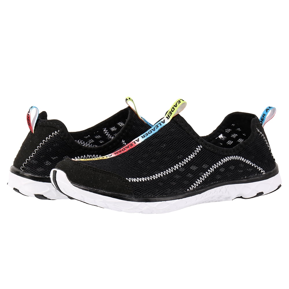 Aleader Men's Slip On Aqua Water Shoes for Beach,Kayak,Paddle Sports Black 10 D(M) US