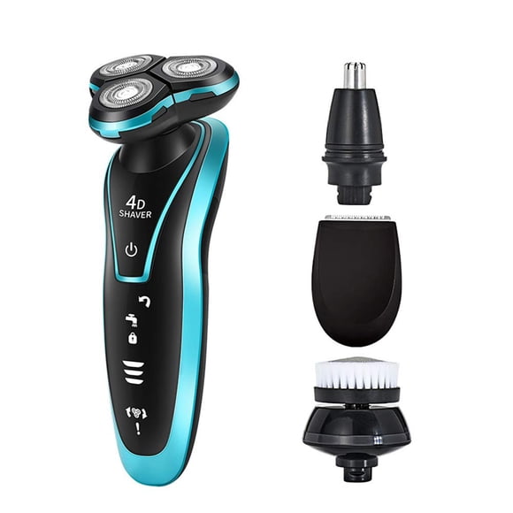 Afeitadora Eléctrica,Rasuradora Recargable Eléctrica para Hombre Rotativa,Afeitadora Recargable Multifuncional Rotativa con Cuchillo de Barba Tres en Uno Recortadora de Melena (A