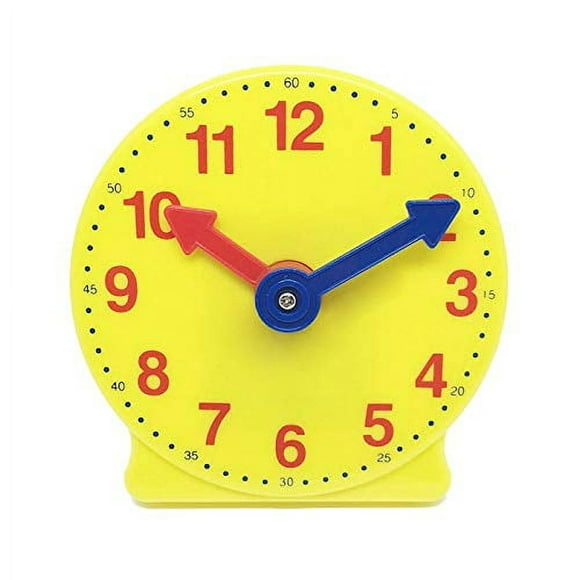 hand2mind Mini Geared Clock, Learning Clock, Kids Clock Learning, Teaching Clock, Telling Time Teaching Clock, Lean to Tell Time, Clock for Kids Learning to Tell Time, Clocks for Classroom (Set of 1)