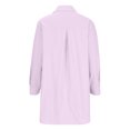 thumbnail image 4 of Yuyuzo Womens Button down Shirts Long Sleeve Lapel Collared Tunic Tops Solid Color T-Shirt Dresses, 4 of 7