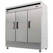 Atosa USA MBF8508 Series Stainless Steel 82-Inch Three Door Upright Refrigerator - Energy Star Rated