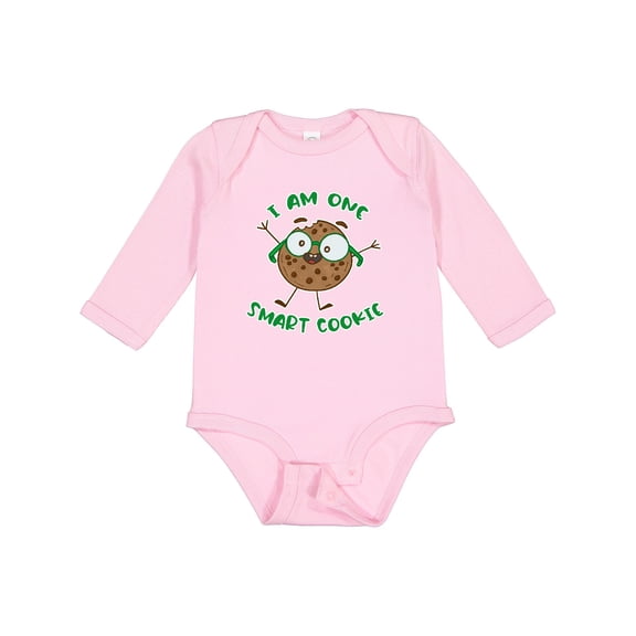 Inktastic I Am One Smart Cookie Boys or Girls Long Sleeve Baby Bodysuit