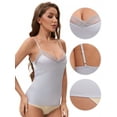 thumbnail image 3 of Unique Bargains Women's Lace Trim Silk Satin V Neck Camisoles M Gray, 3 of 6