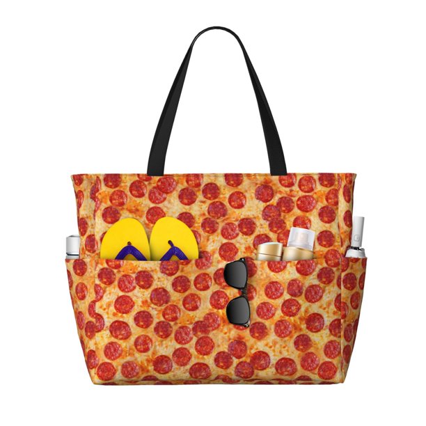 Easygdp Pizza Bolsa de Viaje de Playa de Gran Capacidad, Bolsa Tote Perfecta para la Playa, Escapadas de Fin de Semana y Viajes