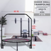 Darchen 450 lbs Mini Trampoline for Adults, Indoor Small Rebounder Exercise Trampoline for Workout Fitness for Quiet and Safely Cushioned Bounce, [40 Inch]