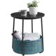 thumbnail image 1 of Mesa Lateral Redonda con Cesta de Tela, Mesita de Noche, Estilo Moderno, Estructura Resistente, Blanco Crema MLET223K67, 1 of 2