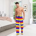 thumbnail image 7 of Colorful Stripes Ghost Pajama Pants, Men's Lounge Pants Light with Drawstring and Pockets, Christmas New Year Birthday Father's Day Gifts, Small, 7 of 7