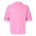 thumbnail image 5 of MNCEKFOD Mens Shirt Summer 2025 Causal Button Up Long Sleeved Stylish Turn Down Pullover Shirt Classic Fit Mens Tee Shirt Pink M, 5 of 6